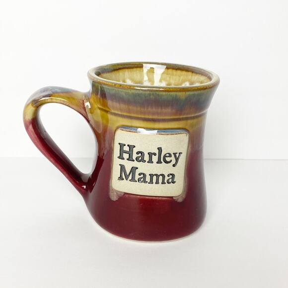 Artisan Hand Glazed Harley Mama Coffee Mug - Picture 1 of 8